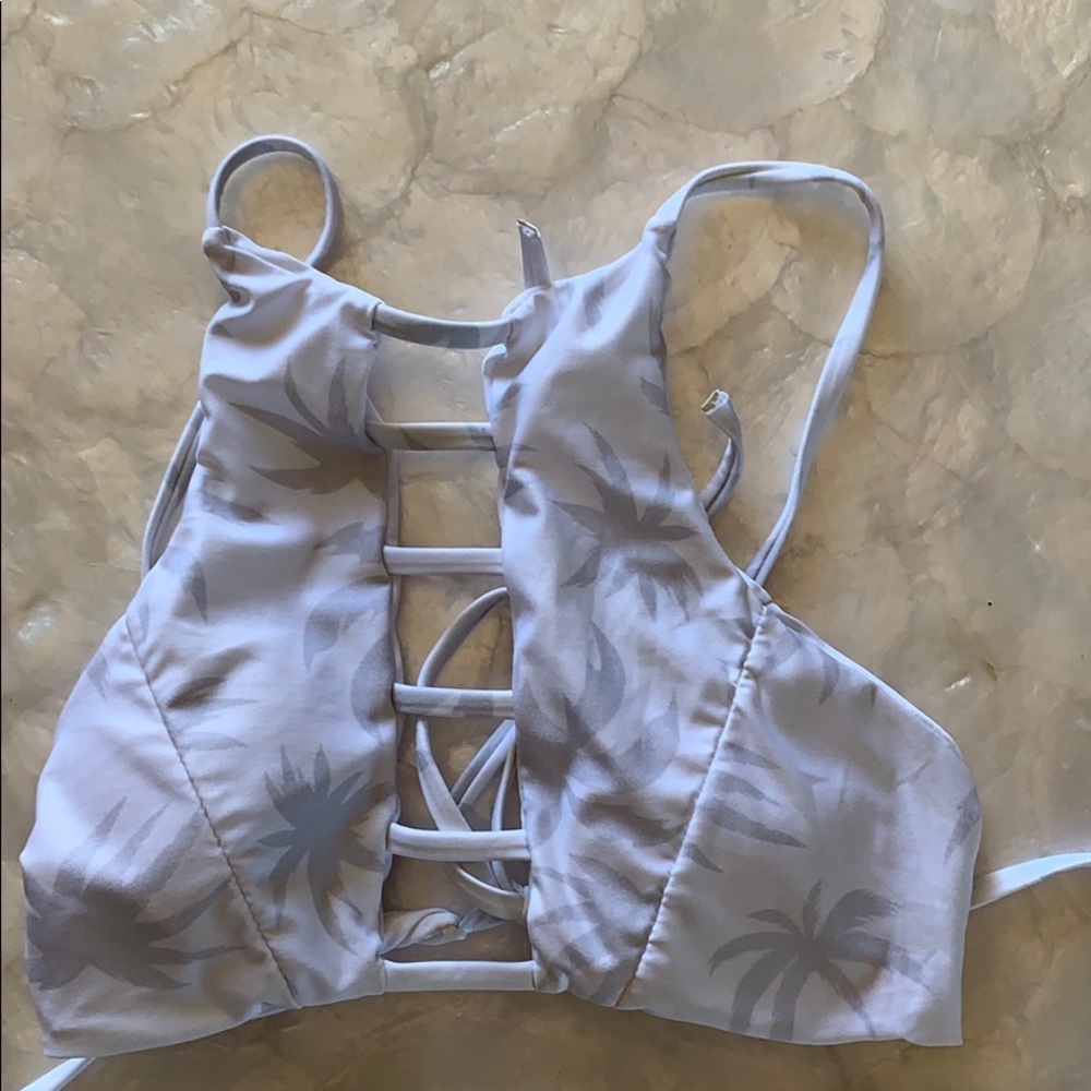 Palm tree print bikini top
